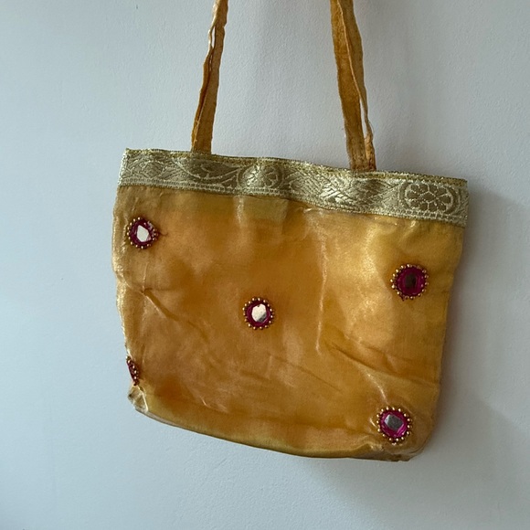 Elegant Gold Mini Bag with Embellishments - Picture 1 of 4